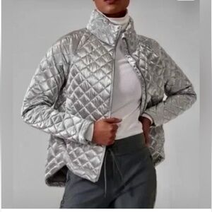 Athleta Silver Quilted Jacket